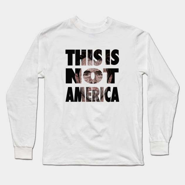 This Is Not America (cross-hatch text) - Claes Bang Long Sleeve T-Shirt by Catrina1903